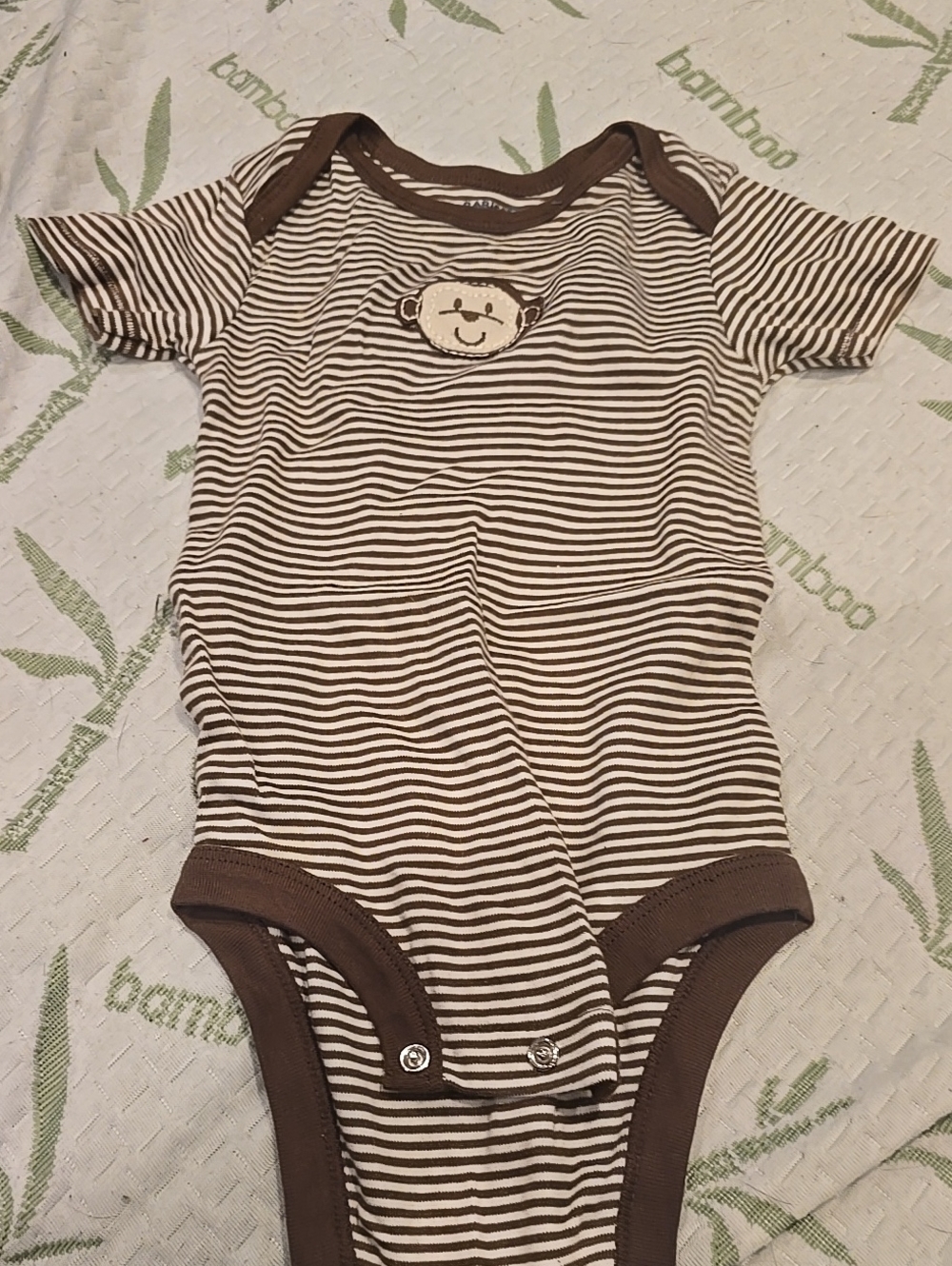 ❤️10/$10 Brown & Cream Striped Monkey One-Piece Bodysuit